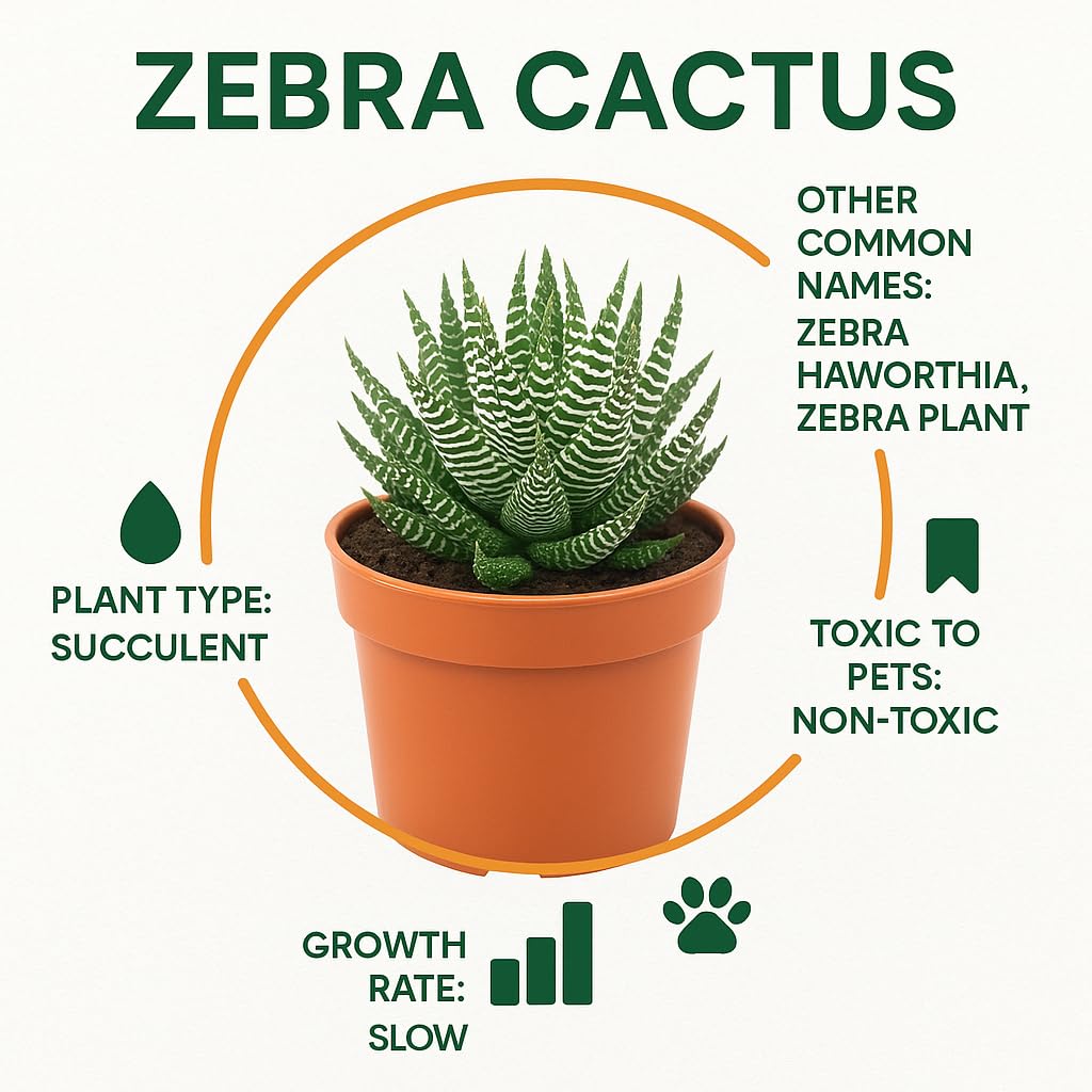 Zebra Cactus (Haworthiopsis attenuata): Discover the Charm and Benefits of this Striking Succulent | Zebra Cactus, Zebra Haworthia, Zebra Plant With Pot | Ideal For Indoor And Outdoor