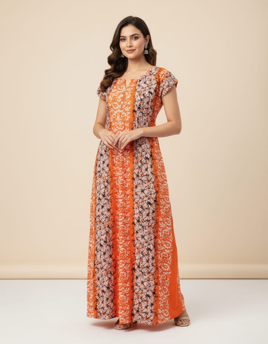 Pure Cotton Nighty for Woman | Floral Gown | Cotton Nighty for Women Stylish | Maxi for Women Cotton